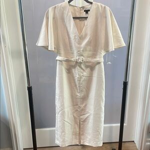 Elegant White Dress with Belt